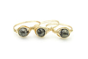 Pyrite Wire-Wrapped Gold Ring