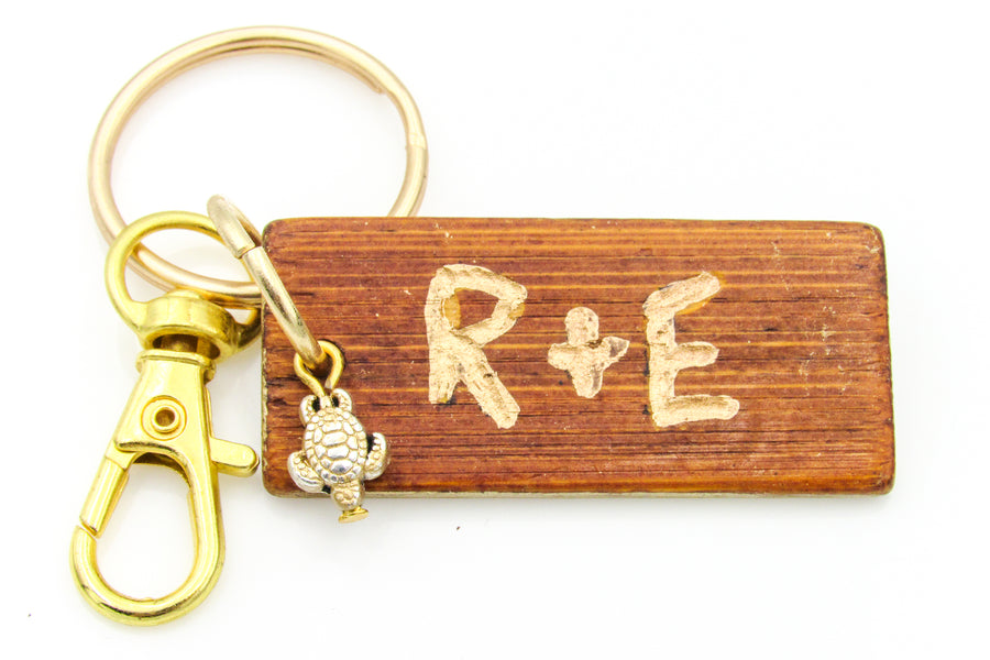 R+E IT Inspired Wooden Keychain