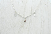 Dainty Sterling Silver Necklace With "GAY" Letter Charms