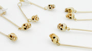 Skull Carved Bone Beads Dangle Earrings