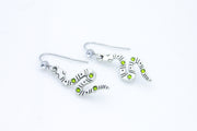 Silver Snake with Green Rhinestones Dangle Earrings Earrings Oh, Heart!