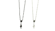 Middle Finger Necklace on Dainty Twisted Chain in Silver or Black