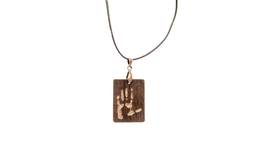 Carved Handprint Wooden Necklace •  Necklaces • Oh, Heart!