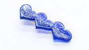 Blue and Silver Glitter Starry Night Resin Barrettes •  Barrettes • Oh, Heart!