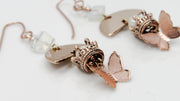 Crown+Butterfly Rose Gold Dangle Earring •  Earrings • Oh, Heart!