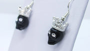 Rhinestone Skull with Crown Dangle Earrings •  Earrings • Oh, Heart!