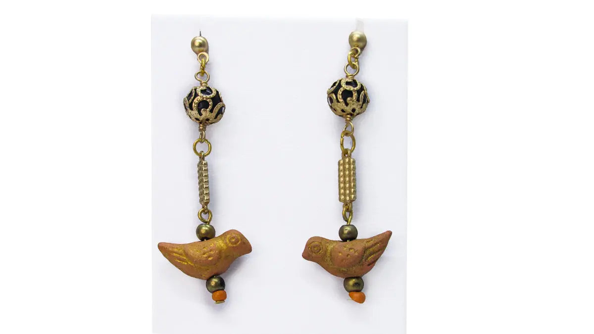 Lovebird and Babylove Clay Bird Earrings •  Earrings • Oh, Heart!
