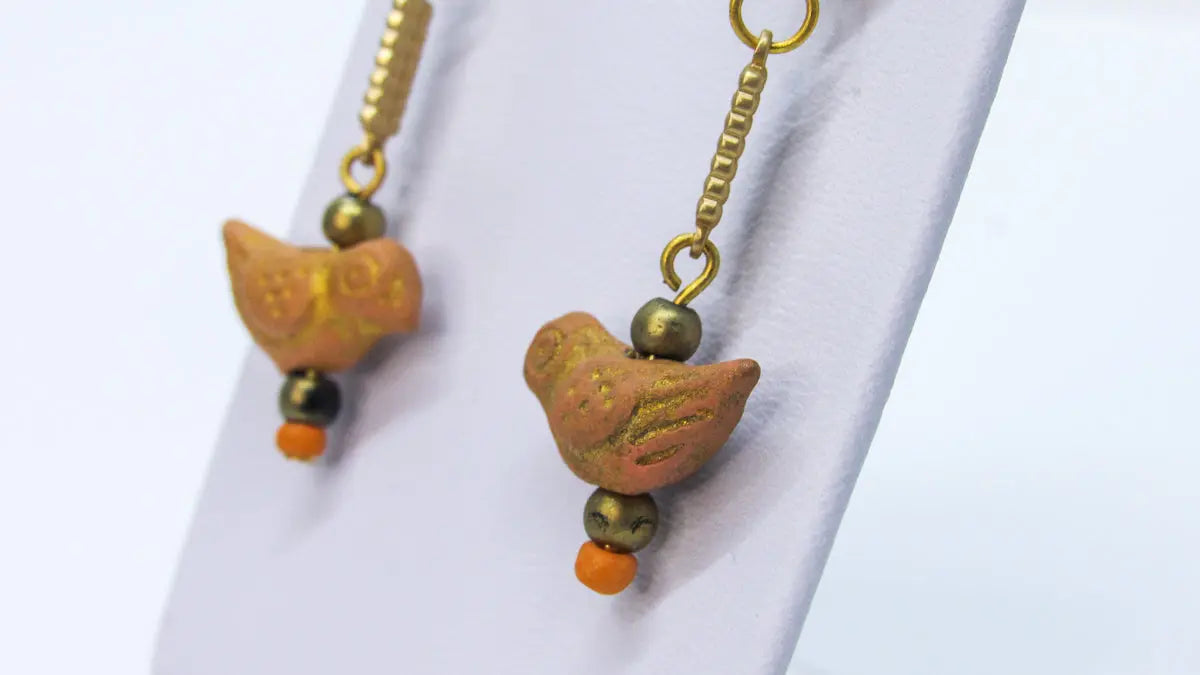 Lovebird and Babylove Clay Bird Earrings •  Earrings • Oh, Heart!
