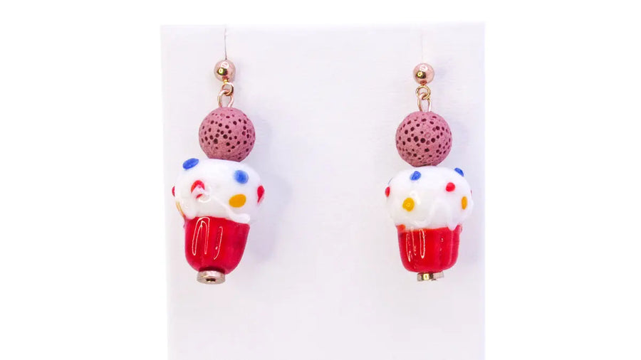 Scented Cupcake Bead Dangle Earrings •  Earrings • Oh, Heart!