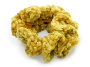Yellow velvet crochet scrunchie
