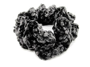 Black velvet crochet scrunchie