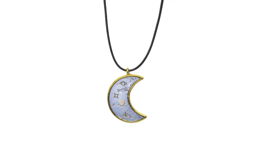 Crescent Moon Resin Pendant Necklace •  Necklaces • Oh, Heart!