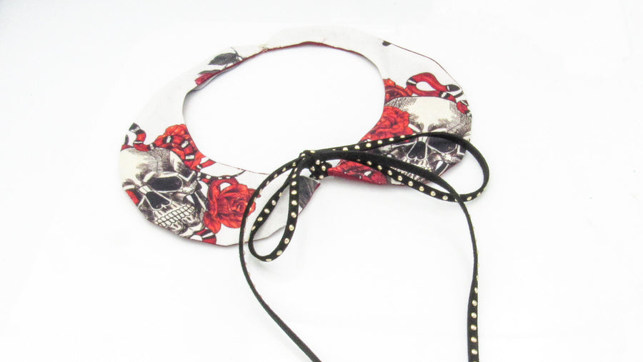 Skull and Roses Detachable Collar Necklace •  Detachable Collar • Oh, Heart!