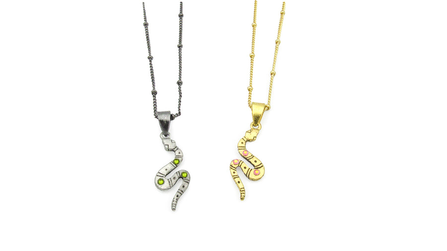 Dainty Snake Charm Necklace •  Necklaces • Oh, Heart!