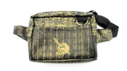 Black and Gold Skull Painted Pleather Fanny Pack •  Handbags • Oh, Heart!