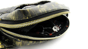 Black and Gold Skull Painted Pleather Fanny Pack •  Handbags • Oh, Heart!