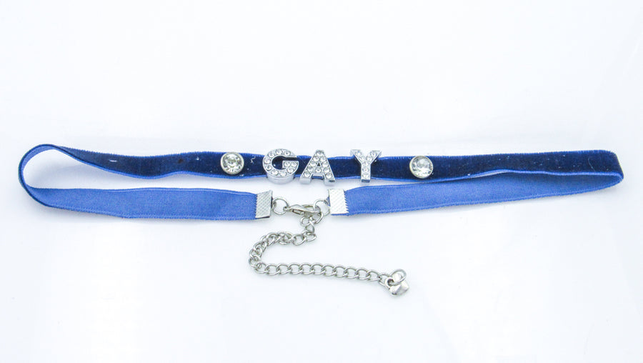 Velvet Ribbon Choker with Gay Pride Alphabet Charms •  Chokers • Oh, Heart!