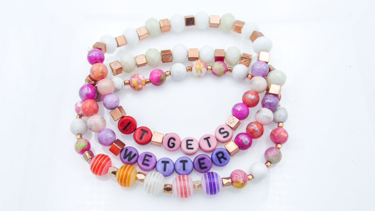 Lesbian Pride Stackable Bracelet Set •  Bracelets • Oh, Heart!