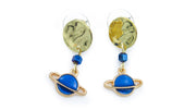 Space Themed Dangle Earrings With a Neptune Charm •  Earrings • Oh, Heart!