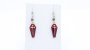 Blood Red and Black Coffin Dangle Earrings •  Earrings • Oh, Heart!