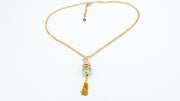 Rainbow Enamel Connector Charm with Tassel Chain Necklace •  Necklaces • Oh, Heart!