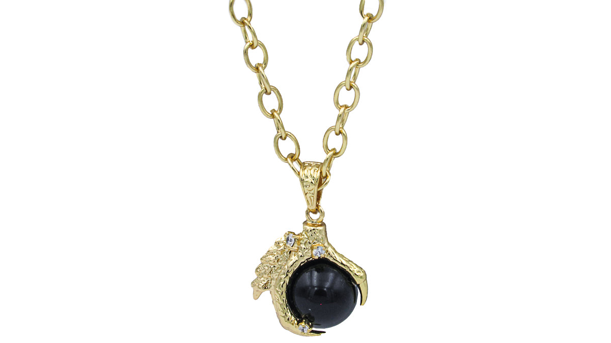 Dragon Claw and Gemstone Orb Pendant Necklace Necklaces Oh, Heart!
