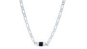 Silver Chain Necklace with Hematite Cube •  Necklaces • Oh, Heart!