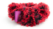 Red and Black Faux Fur Scrunchie •  Ponytail Holders • Oh, Heart!