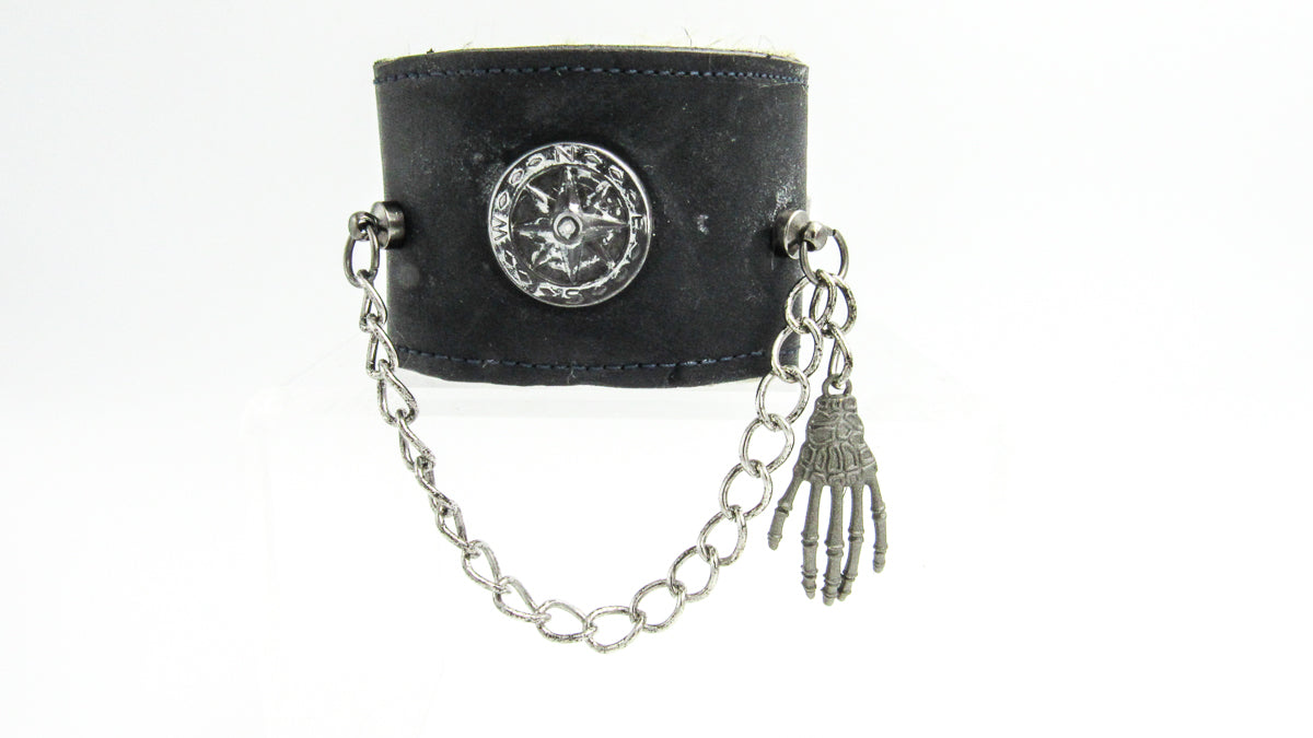 Pirate Themed Leather Cuff With Faux Fur Lining •  Bracelets • Oh, Heart!