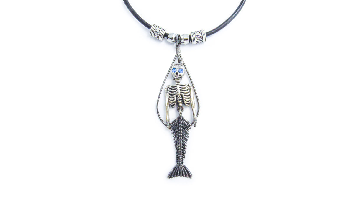Mermaid Skeleton Leather Necklace •  Necklaces • Oh, Heart!