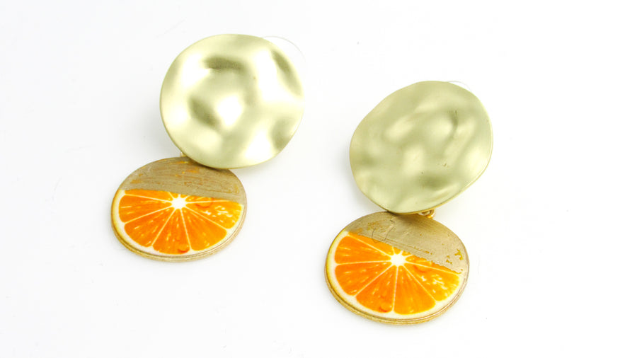 Orange Charm Dangle Earrings •  Earrings • Oh, Heart!