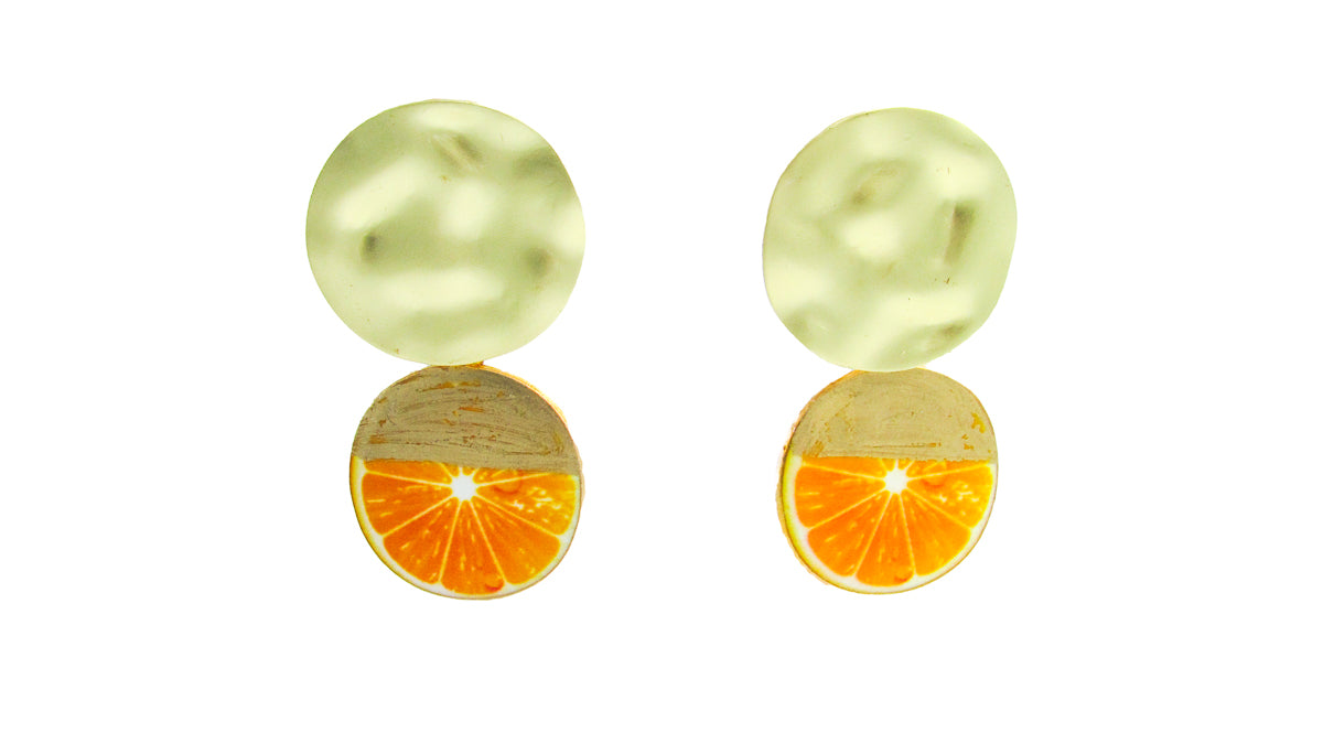 Orange Charm Dangle Earrings •  Earrings • Oh, Heart!