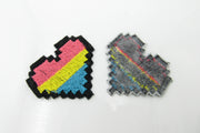 Pride Pixel Heart Embroidered Iron On Patch